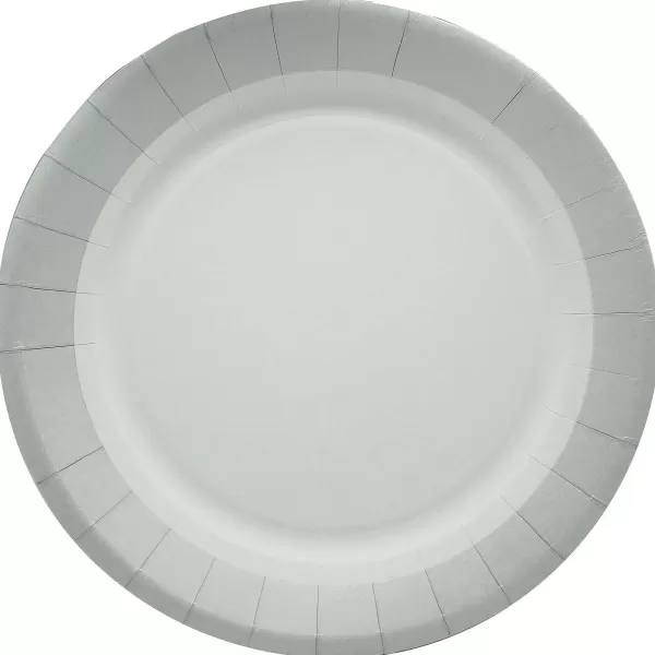 Cheap LE NAPPAGE 10 Assiettes En Carton 18Cm Blanches Et Argent