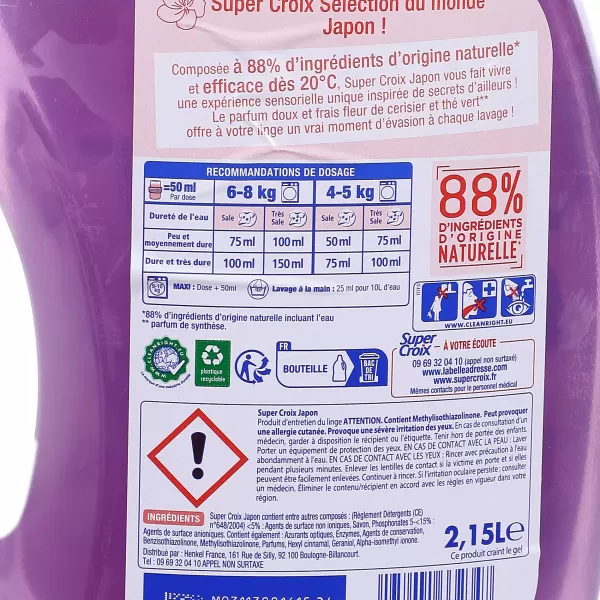 Best SUPER CROIX 43 Doses De Lessive Liquide Japon