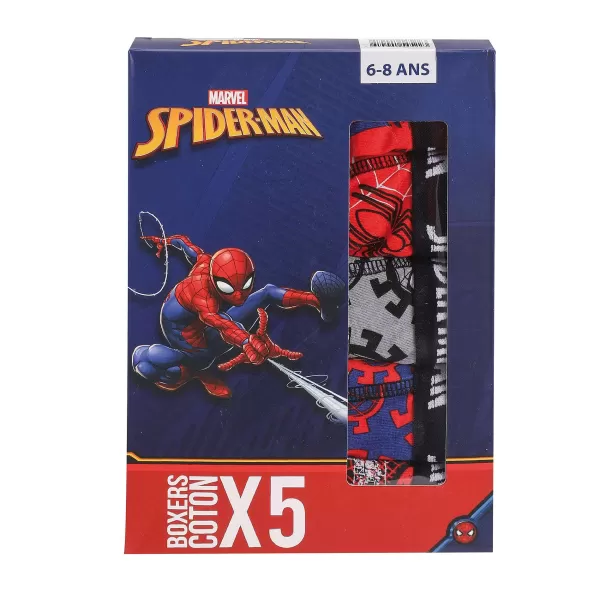 Hot SPIDERMAN 5 Boxers En Coton Multicolore