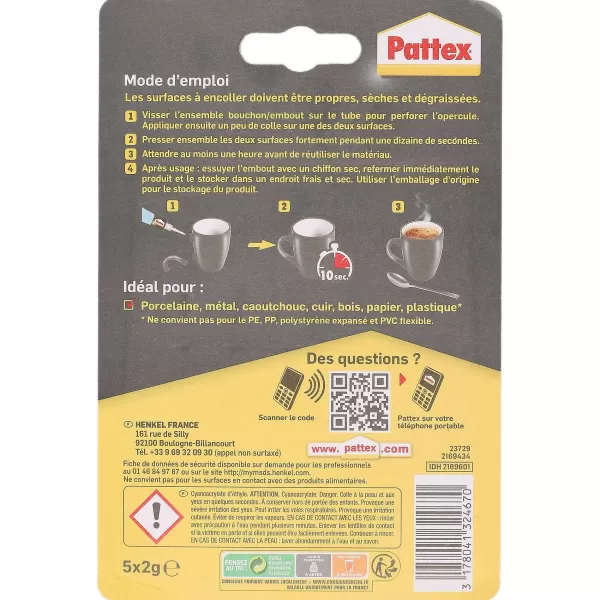 Sale PATTEX 5 Tubes De Colle Liquide 5X2G