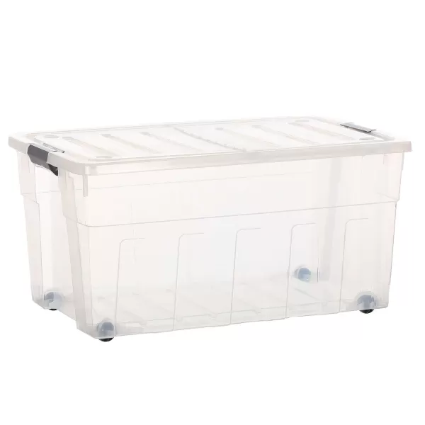 Clearance Stokomani Boite De Rangement Roulettes 120L