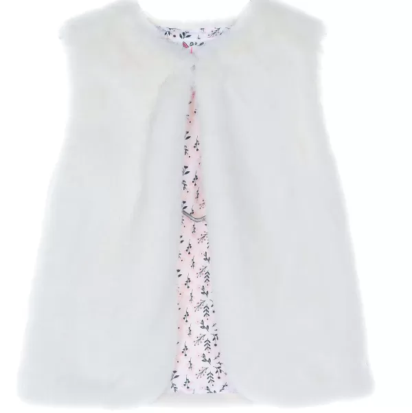 Shop LILI MARELLE Gilet Sans Manches Fausse Fourrure 3/6 Ans Blanc