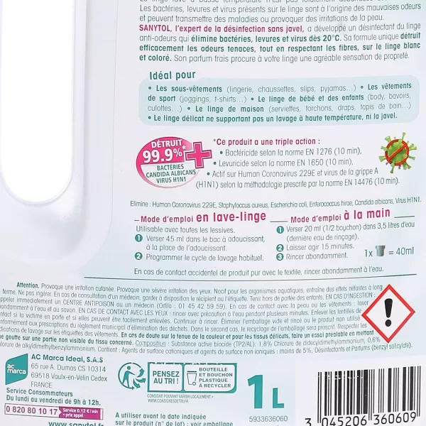 Best Sale SANYTOL Liquide D Sinfectant Du Linge Anti Odeur