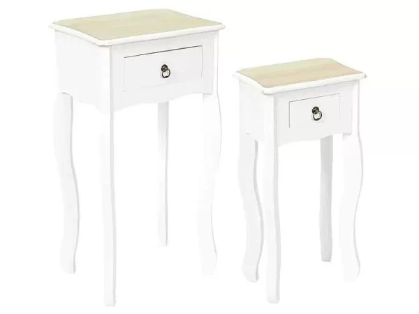 Best Sale HOME DECO FACTORY Lot De 2 Sellettes Avec Tiroir Victoria