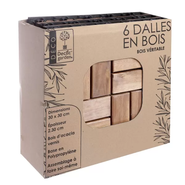 Sale DECLIC GARDEN Lot De 6 Dalles En Acacia