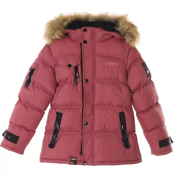 Fashion GEONORWAY Parka Capuche Fausse Fourrure 8/16 Ans Rose