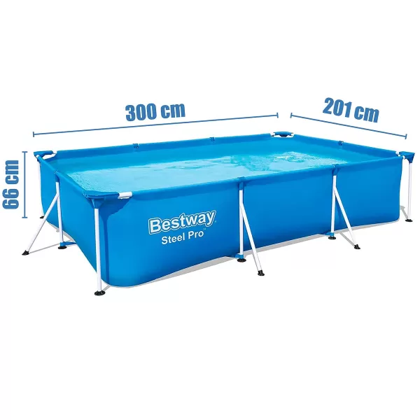 Clearance BEST WAY Piscine Rectangulaire Tubulaire 300X201X66 Cm