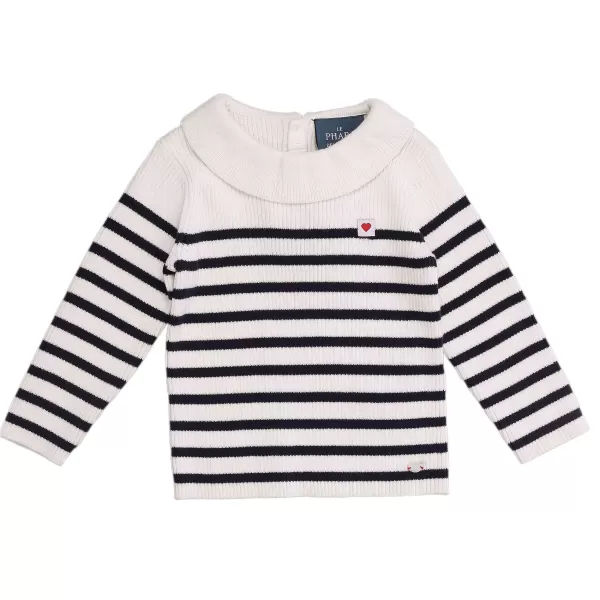 New LE PHARE DE LA BALEINE Pull Avec Col 3/36 Mois Blanc