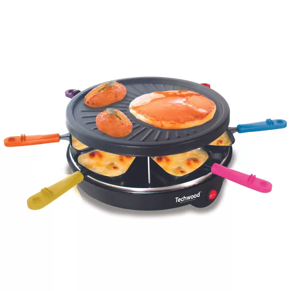 Clearance TECHWOOD Raclette Grill & Mini Cr Pe 6 Personnes