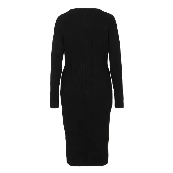 Outlet BELLA DIVA Robe En Maille Boutonn E Noir