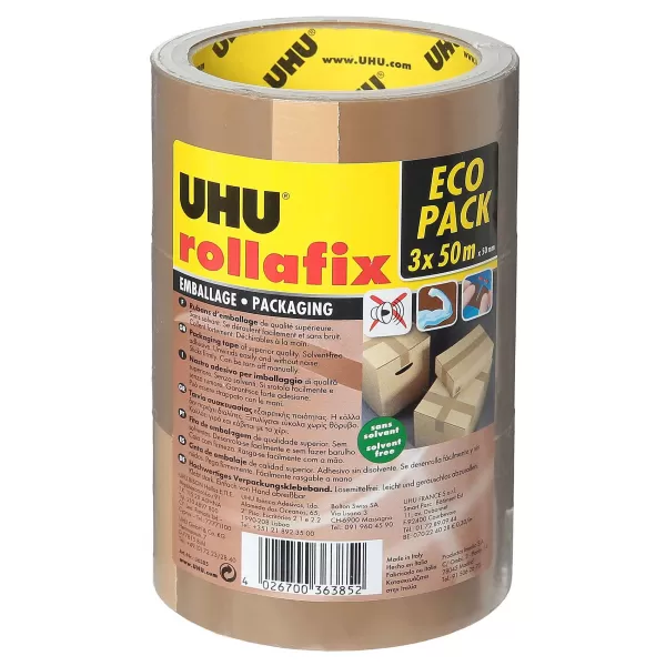 Sale UHU Rollafix Ruban Adh Sif D'Emballage Marron 3X50M