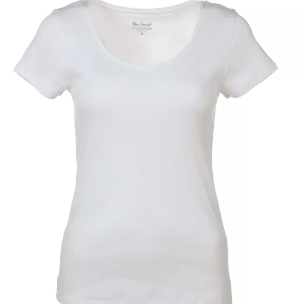 Discount ANNA KAREL Tee-Shirt Manches Courtes Col V