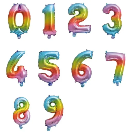 Ballon Chiffre Arc-En-Ciel