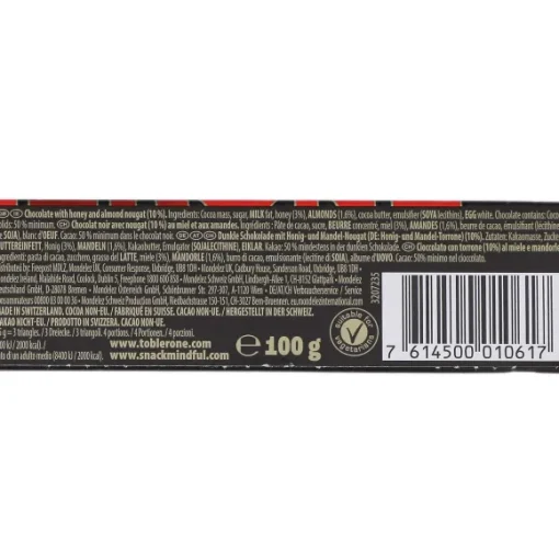 Barre De Chocolat Noir Suisse Avec Nougat
