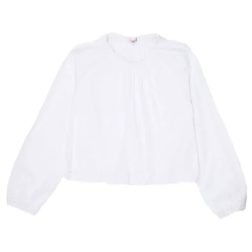 Blouse Broderie Anglaise Manches Longues 8-12 Ans