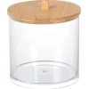 Bo Te De Rangement Coton Tige Couvercle En Bambou