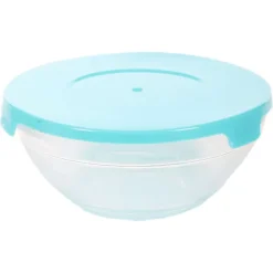 5 Bols En Verre Avec Couvercles En Plastique