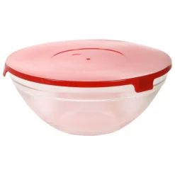 5 Bols En Verre Avec Couvercles En Plastique