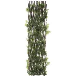 Brise Vue Trellis Saule Et Feuilles Artificielles 100X190Cm