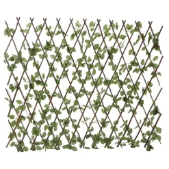 Brise Vue Trellis Saule Et Feuilles Artificielles 100X190Cm