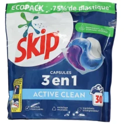 30 Capsules De Lessive 3 En 1 Active Clean