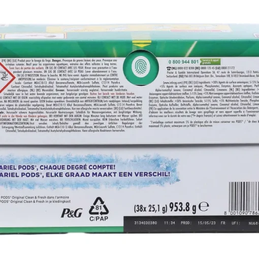 38 Capsules De Lessive Tout En 1 Active + Odor Defense