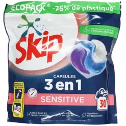 30 Capsules Lessive 3 En 1 Sensitive