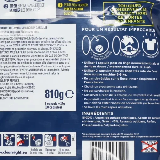 30 Capsules Lessive 3 En 1 Sensitive