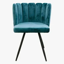 Chaise Ariel En Velours Bleu