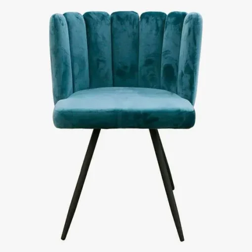 Chaise Ariel En Velours Bleu