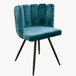 Chaise Ariel En Velours Bleu