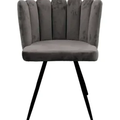 Chaise Ariel En Velours Gris