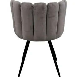 Chaise Ariel En Velours Gris