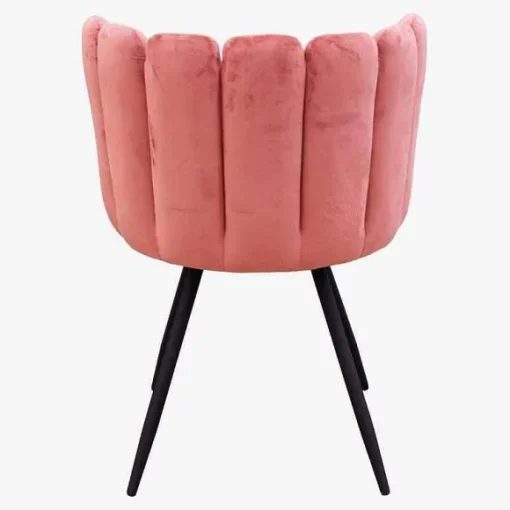 Chaise Ariel En Velours Rose
