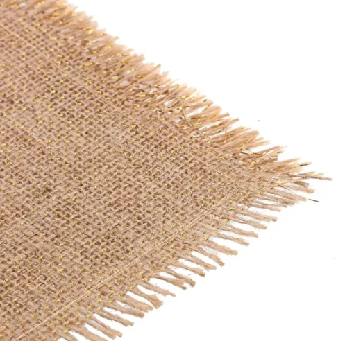 Chemin De Table En Jute Fil Dor