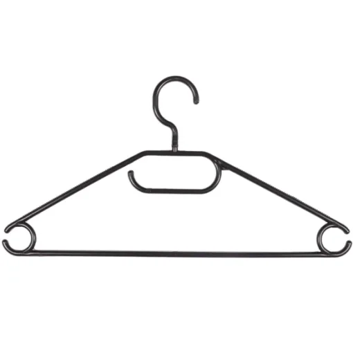 10 Cintres En Plastique Noir Pivotant