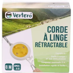 Corde Linge R Tractable 8M Et 8 Pinces