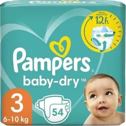 54 Couches Baby Dry Taille 3 6-10Kg