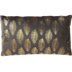 Coussin En Velours Tropic Or Et Gris 30X50Cm