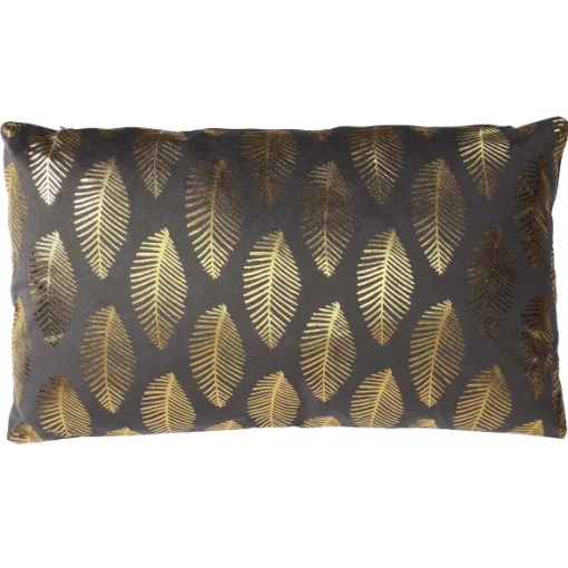 Coussin En Velours Tropic Or Et Gris 30X50Cm