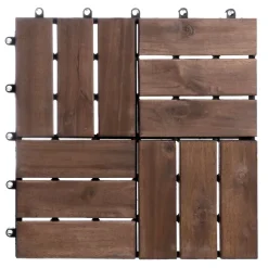 6 Dalles Acacia Marron Fonc