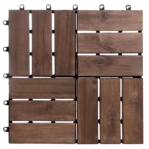 6 Dalles Acacia Marron Fonc