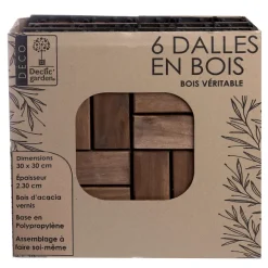 6 Dalles Acacia Marron Fonc