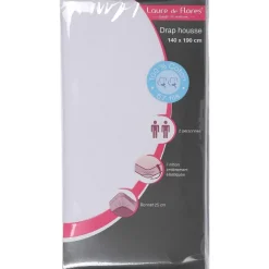 Drap Housse Blanc 140X190Cm
