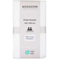 Drap Housse Uni En Coton 140X190Cm