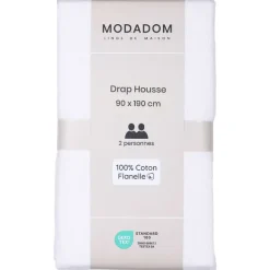 Drap Housse Uni En Coton 90X190Cm