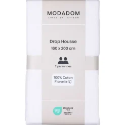Drap Housse Uni En Coton 160X200Cm