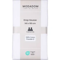 Drap Housse Uni En Coton 140X190Cm