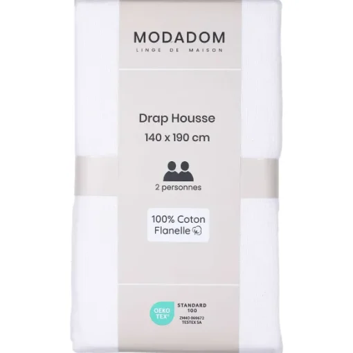 Drap Housse Uni En Coton 140X190Cm