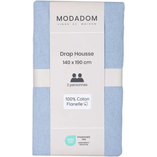 Drap Housse Uni En Coton 140X190Cm